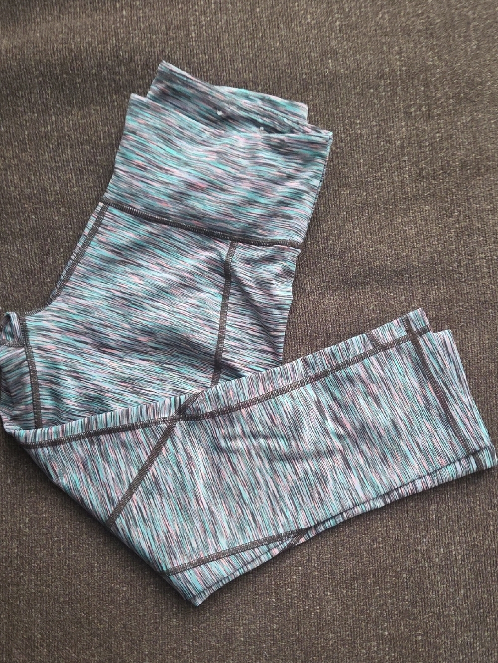 TEK GEAR Teal, Pink & Black Space-Dye Active Leggings SZ SMALL
